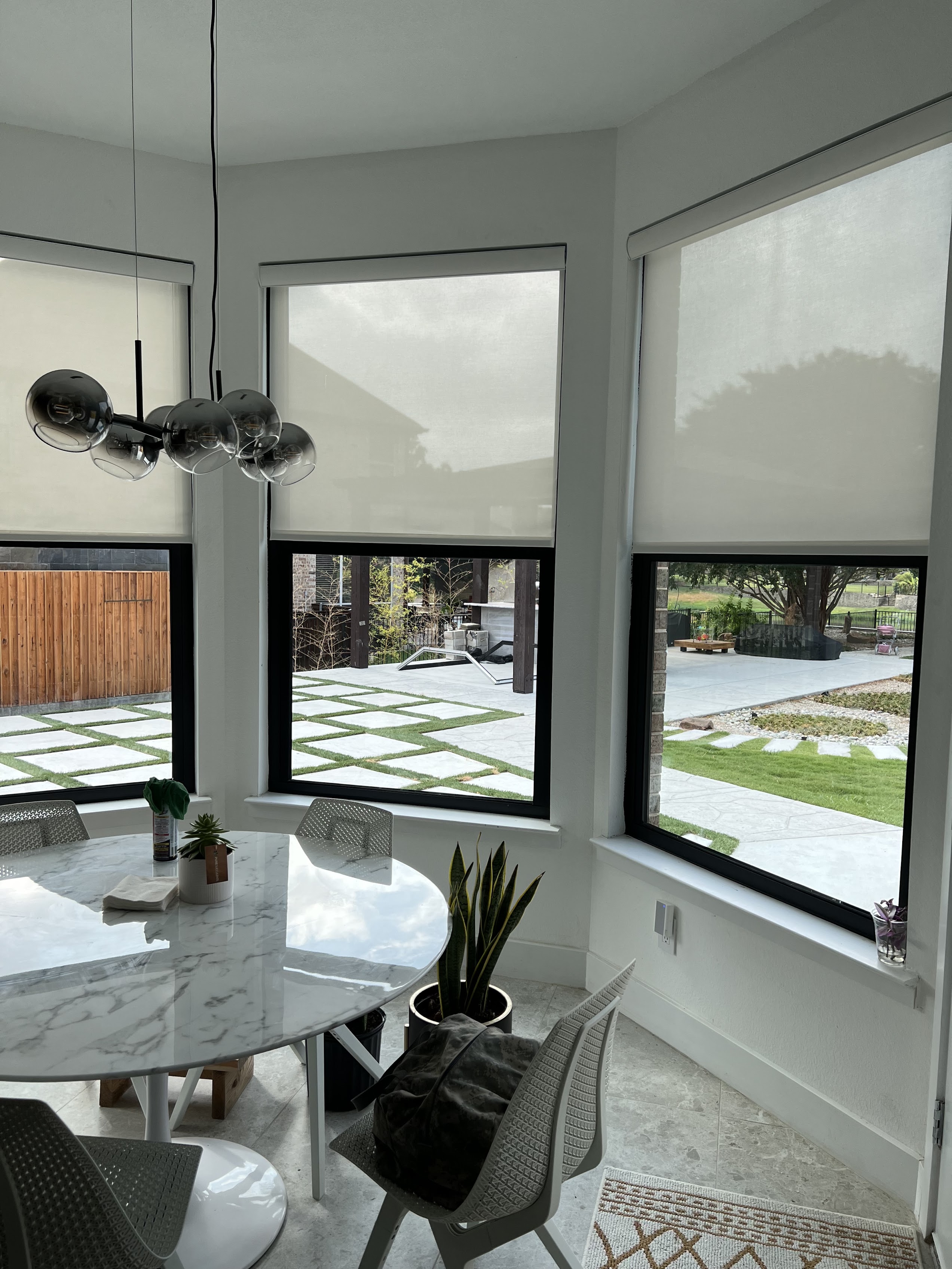 Luxury roller shades in an Allen TX home